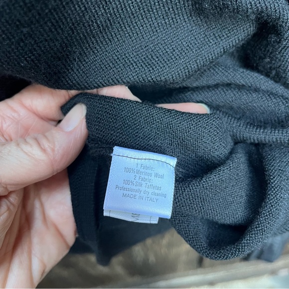 Saks Fifth Avenue Black Pleated Collar Top - Picture 8 of 9